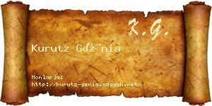 Kurutz Génia névjegykártya